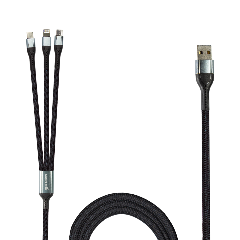 PF168- Panther Force 3 in 1 Cable - Seamless Connectivity, Uninterrupted Power PF168- Panther Force 3 in 1 Cable - Seamless Connectivity, Uninterrupted Power